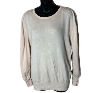 Nancy heller Italian pure cashmere vintage sweater cream quiet luxury L/XL